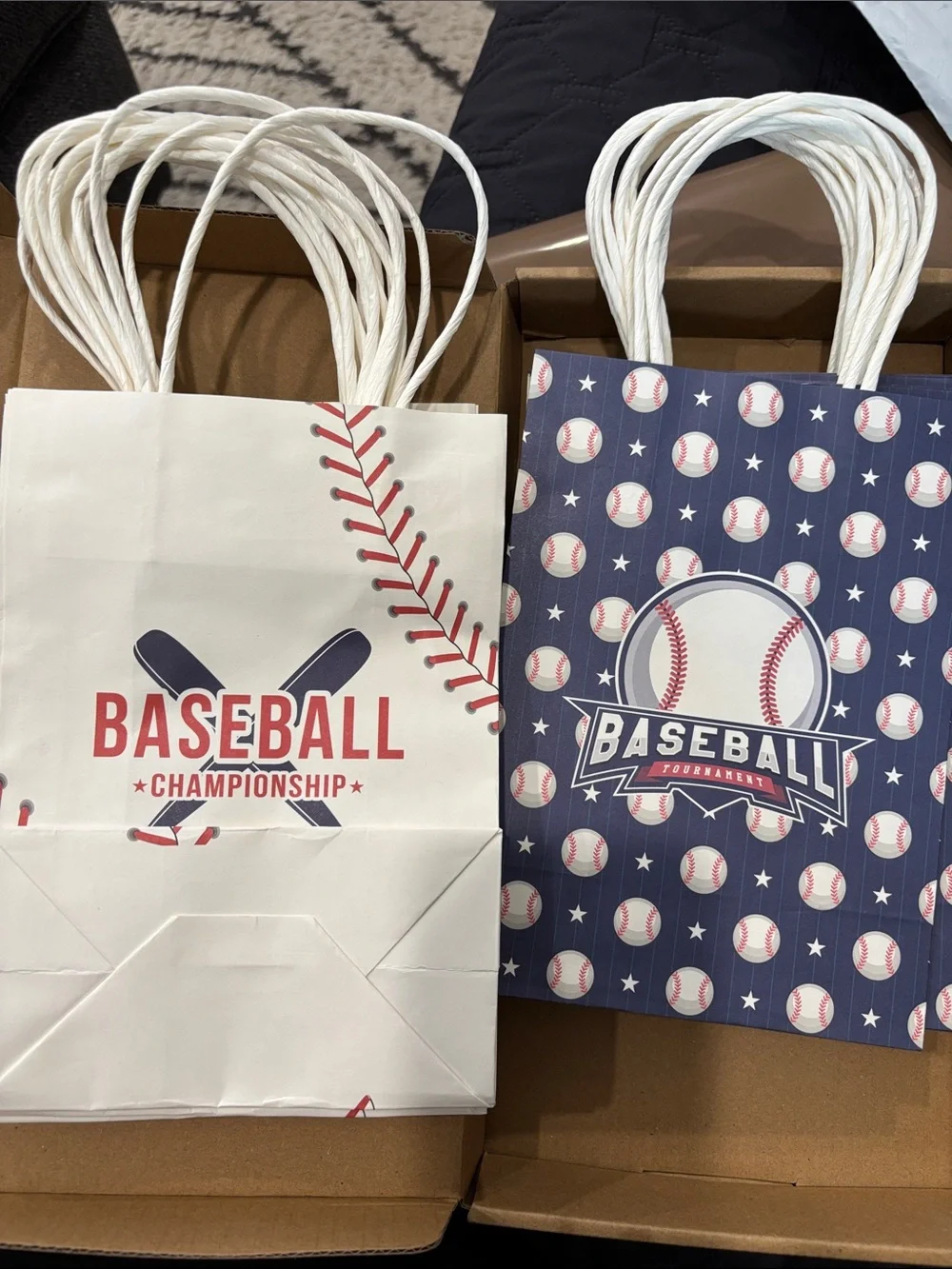 16 PCS Baseball Favor Bags With Handles Sports Theme Party